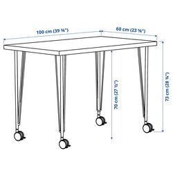 Masa pentru birou Ikea Linnmon/Krille 100x60 (Aspect Stejar Antichizat/Negru) Thumb