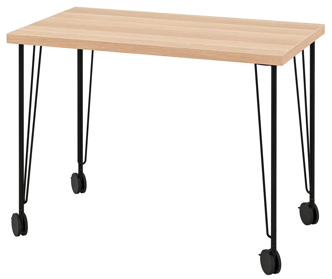 Masa pentru birou Ikea Linnmon/Krille 100x60 (Aspect Stejar Antichizat/Negru)