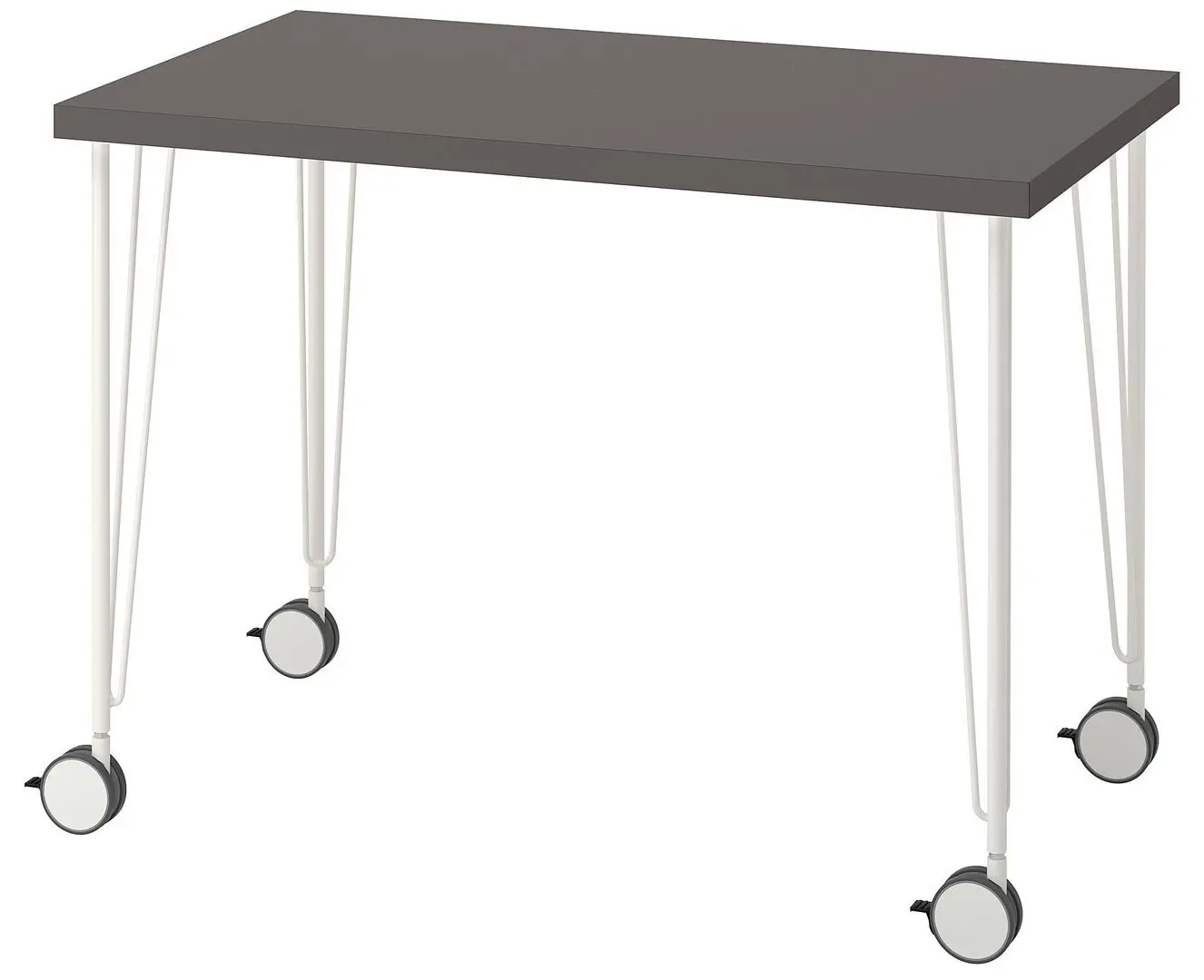 Письменный стол Ikea Linnmon/Krille 100x60 (Темно-серый/Белый)