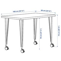 Masa pentru birou Ikea Linnmon/Krille 100x60 (Gri Inchis/Negru) Thumb