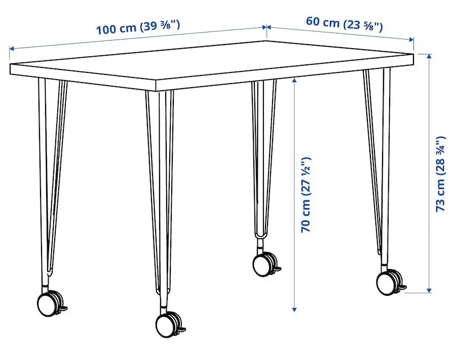 Masa pentru birou Ikea Linnmon/Krille 100x60 (Gri Inchis/Negru)