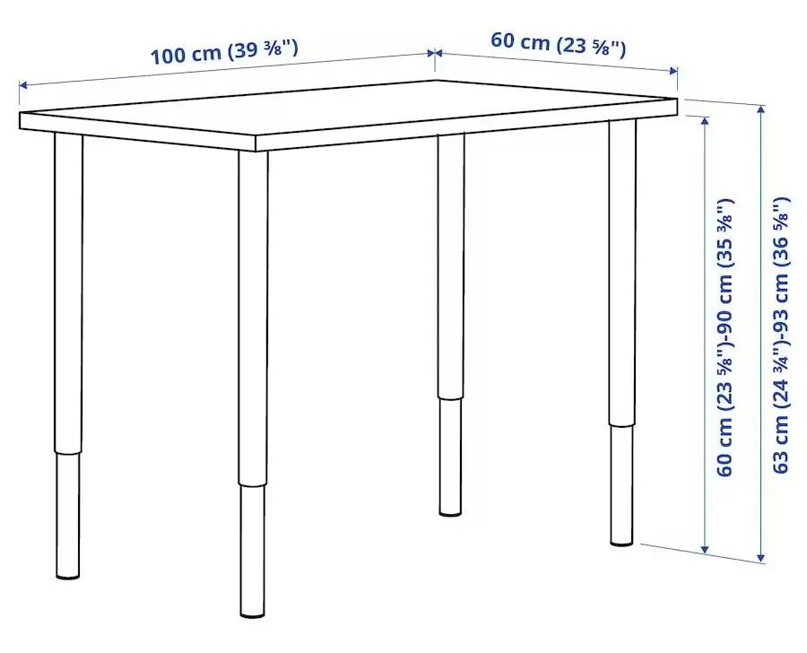 Письменный стол Ikea Linnmon/Olov 100x60 (Белый)