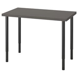 Masa de birou Ikea Linnmon/Olov 100x60 (Negru-maro/Negru)