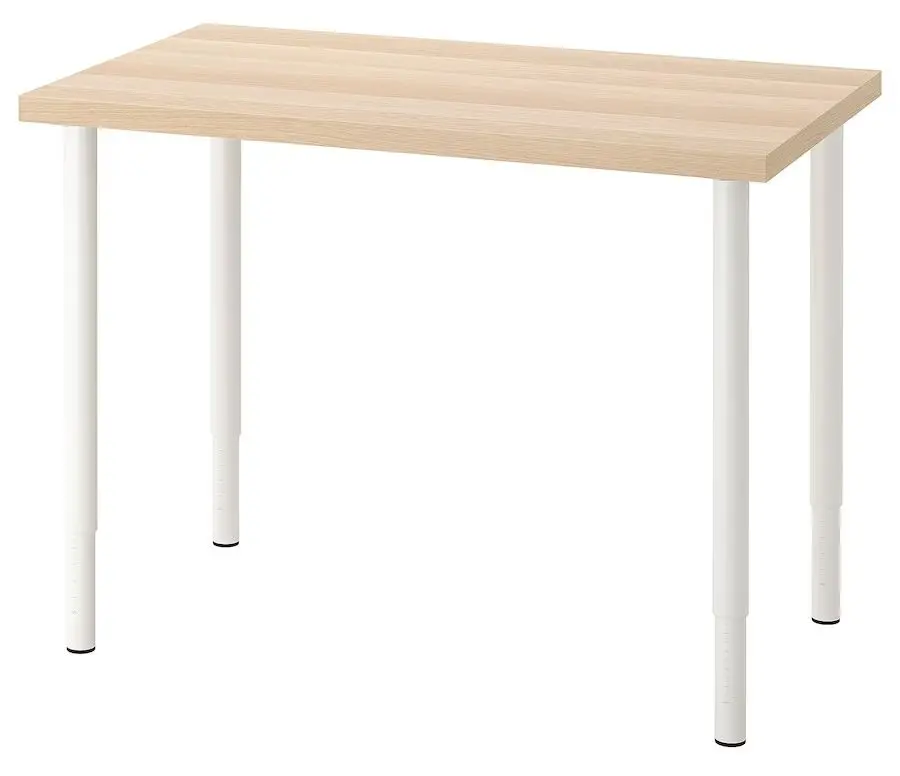 Masa de birou Ikea Linnmon/Olov 100x60 (Aspect Stejar Antichizat/Alb)