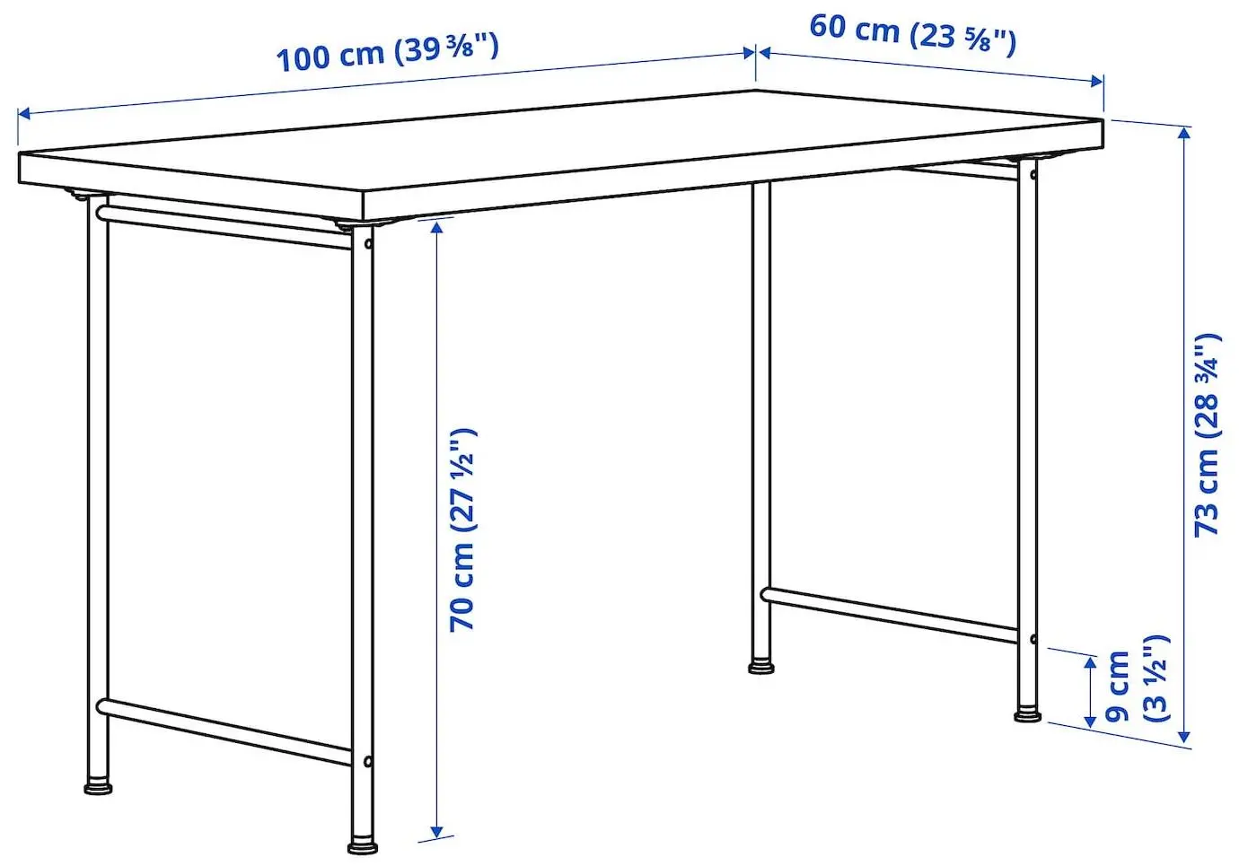 Masa de birou Ikea Linnmon/Spand 100x60 (Alb)