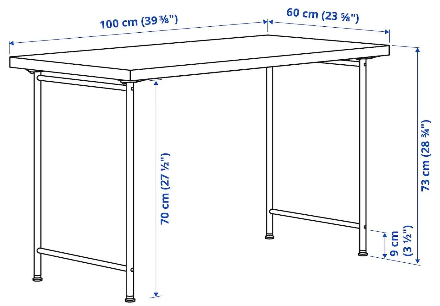 Masa de birou Ikea Linnmon/Spand 100x60 (Aspect Stejar Antichizat/Alb)