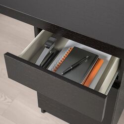 Masa de birou Ikea Malm 140x65 cm (Negru-maro) Thumb