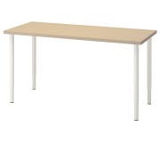 Письменный стол Ikea Malskytt/Olov 140x60 (Береза/Белый)