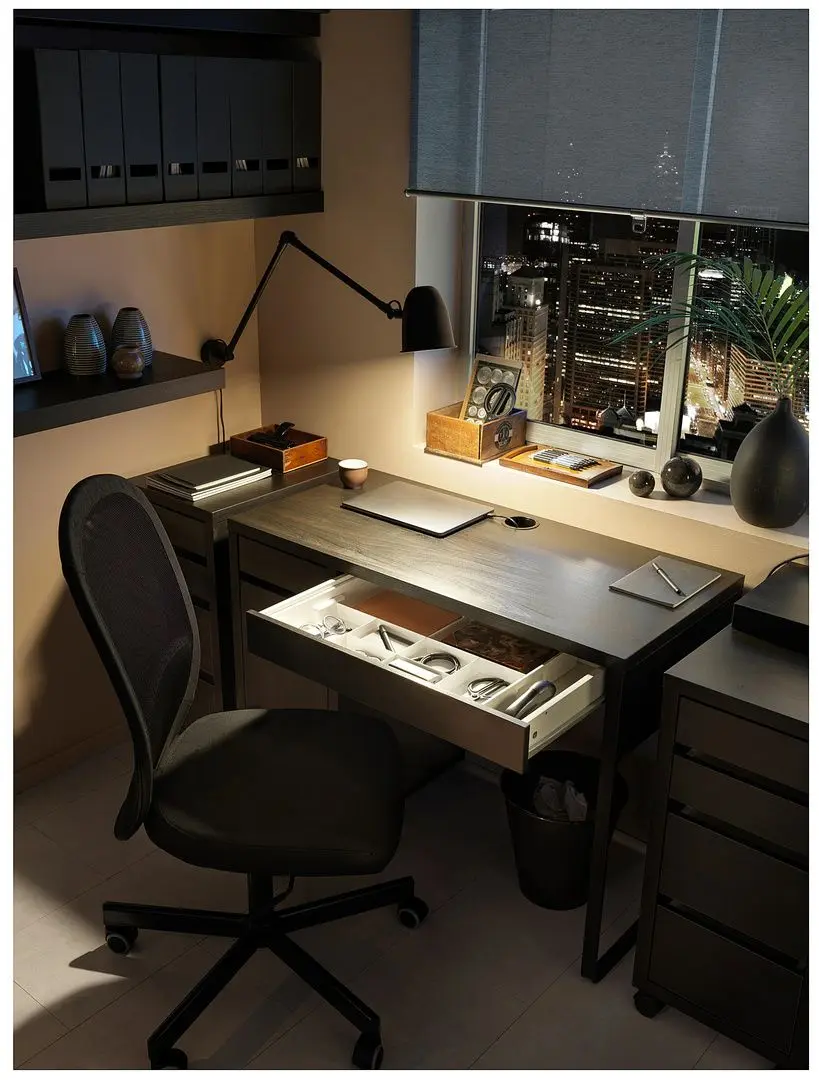 Письменный стол Ikea Micke 105x50 (Черно-Коричневый)