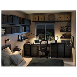 Письменный стол Ikea Micke 105x50 (Черно-Коричневый) Thumb