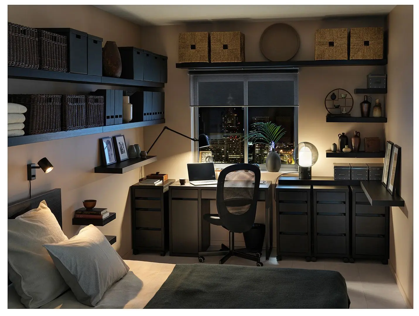 Письменный стол Ikea Micke 105x50 (Черно-Коричневый)