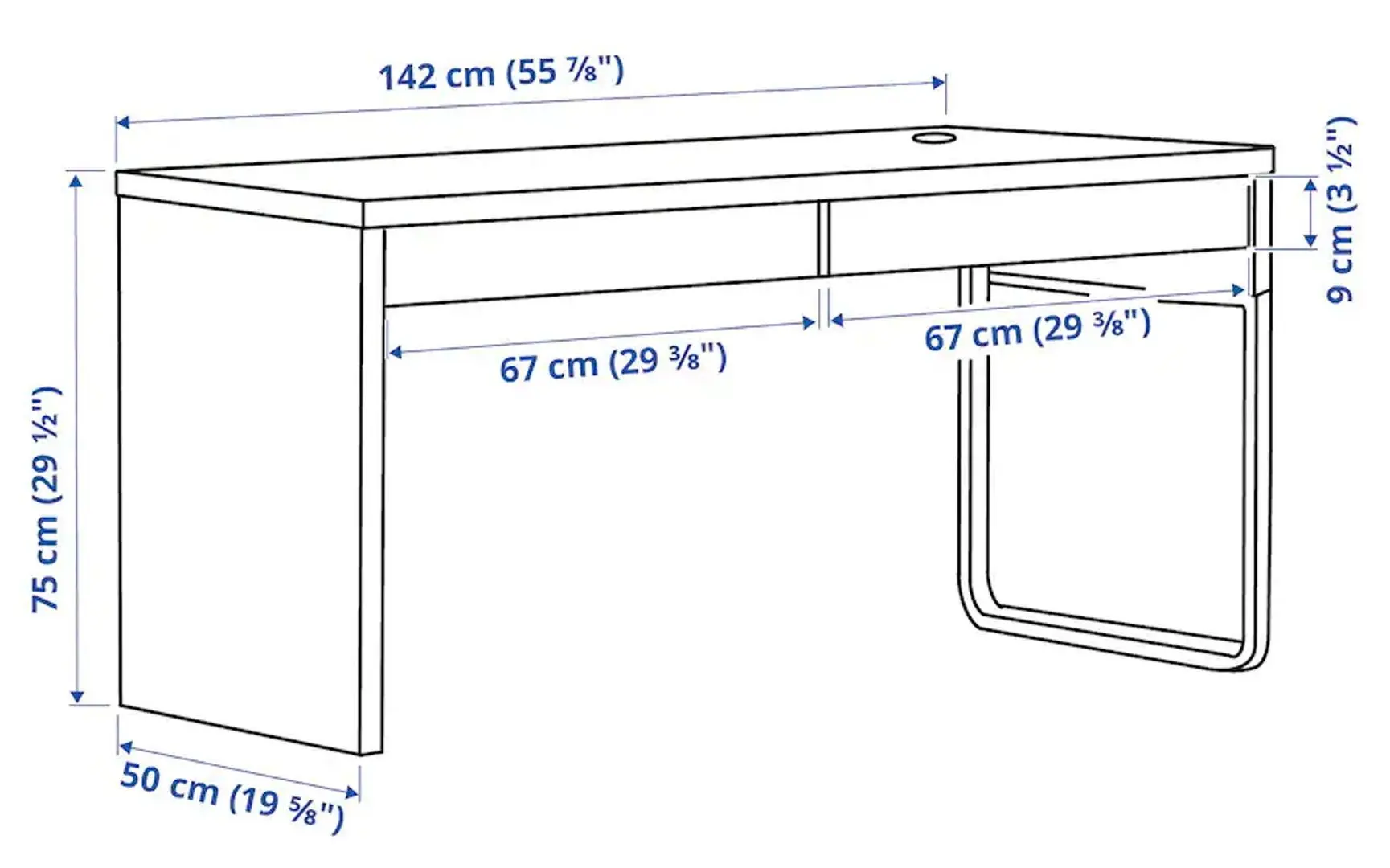 Письменный стол Ikea Micke 142x50 (Белый)