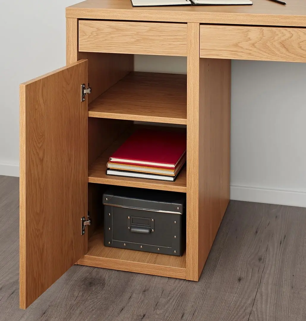 Письменный стол Ikea Micke с дополнительным модулем 105x50 (Имитация Дуба)