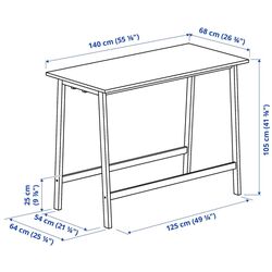 Masa de birou Ikea Mittzon 140x68x105 (Furnir nuc/Alb) Thumb