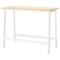 Masa de birou Ikea Mittzon 140x68x105 (Furnir frasin/Alb) Thumb