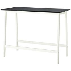 Masa de birou Ikea Mittzon 140x68x105 (Furnir frasin/Vopsit negru/Alb) Thumb