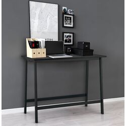 Письменный стол Ikea Mittzon 140x68x105 (Ясеневый шпон/Черная морилка/Черный)