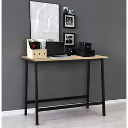 Письменный стол Ikea Mittzon 140x68x105 (Ясеневый шпон/Черный)