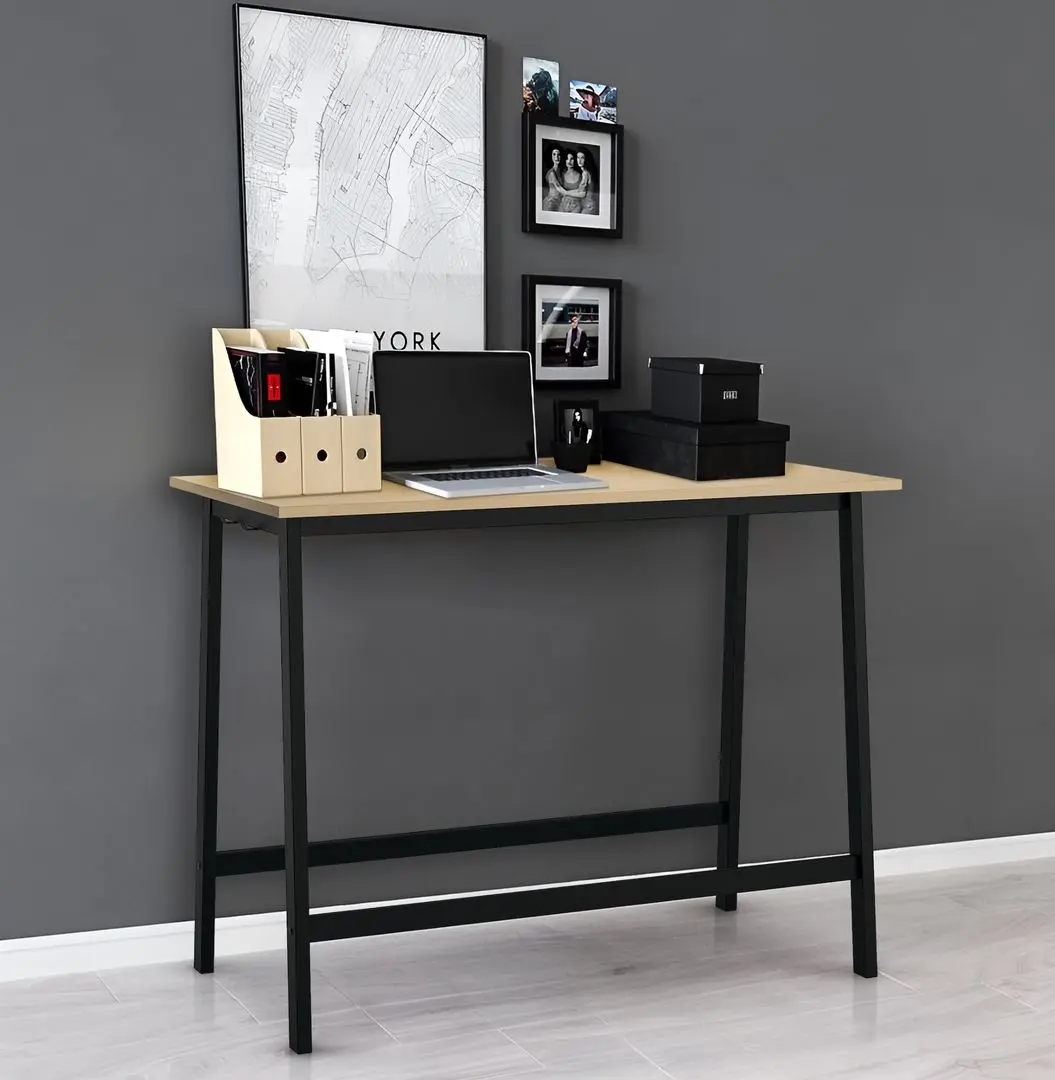 Masa de birou Ikea Mittzon 140x68x105 (Furnir frasin/Negru)