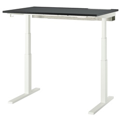 Письменный стол Ikea Mittzon с электрической регулировкой высоты 120x80 (Черный ясеневый шпон/Белый) Thumb