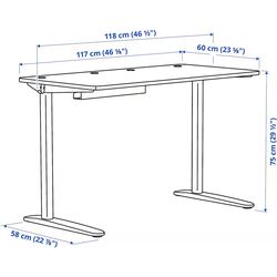 Письменный стол Ikea Relatera 2 ящика 117x60 (Белый) Thumb