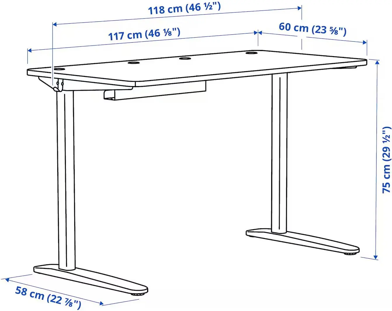 Письменный стол Ikea Relatera 2 ящика 117x60 (Белый)