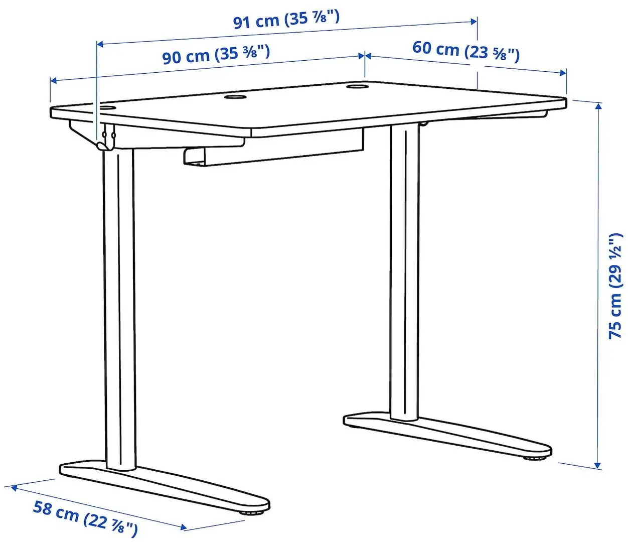 Письменный стол Ikea Relatera 90x60 (Белый)