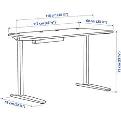 Masa de birou Ikea Relatera avizier/2 sertare/etajera/suport telefon 117x60 (Alb/Verde deschis) Thumb