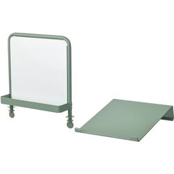 Masa de birou Ikea Relatera avizier/2 sertare/etajera/suport telefon 117x60 (Alb/Verde deschis) Thumb