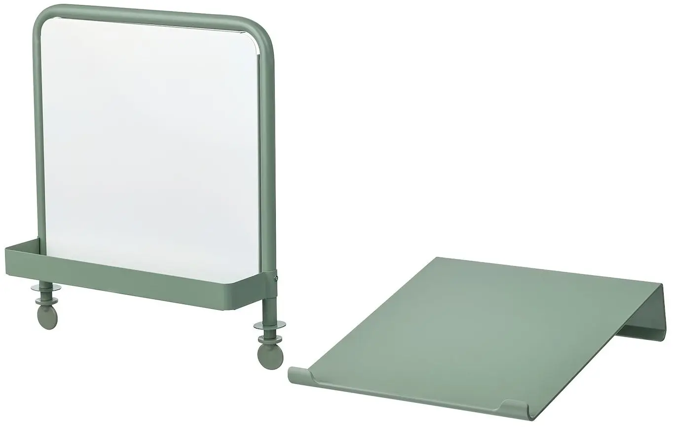 Masa de birou Ikea Relatera avizier/suport carti 117x60 (Alb/Verde deschis)