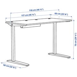 Masa de birou Ikea Relatera avizier/suport carti 117x60 (Alb/Verde deschis) Thumb