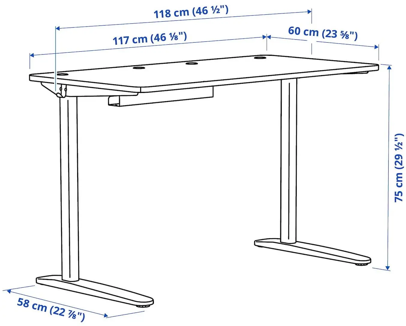 Masa de birou Ikea Relatera avizier/suport carti 117x60 (Alb/Verde deschis)