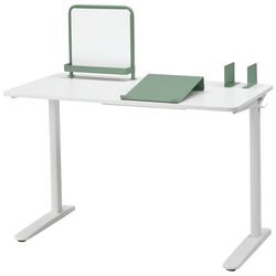 Masa de birou Ikea Relatera avizier/suport carti 117x60 (Alb/Verde deschis) Thumb