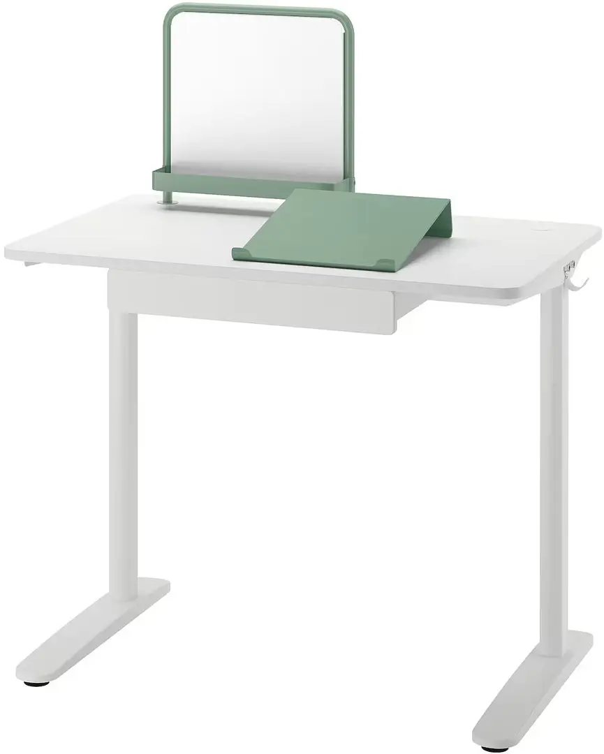 Masa de birou Ikea Relatera avizier/sertar 90x60 (Alb/Verde deschis)
