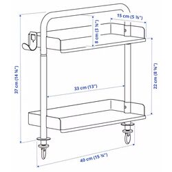 Masa de birou Ikea Relatera raft/suport telefon 117x60 (Alb/Verde Deschis-Verde) Thumb