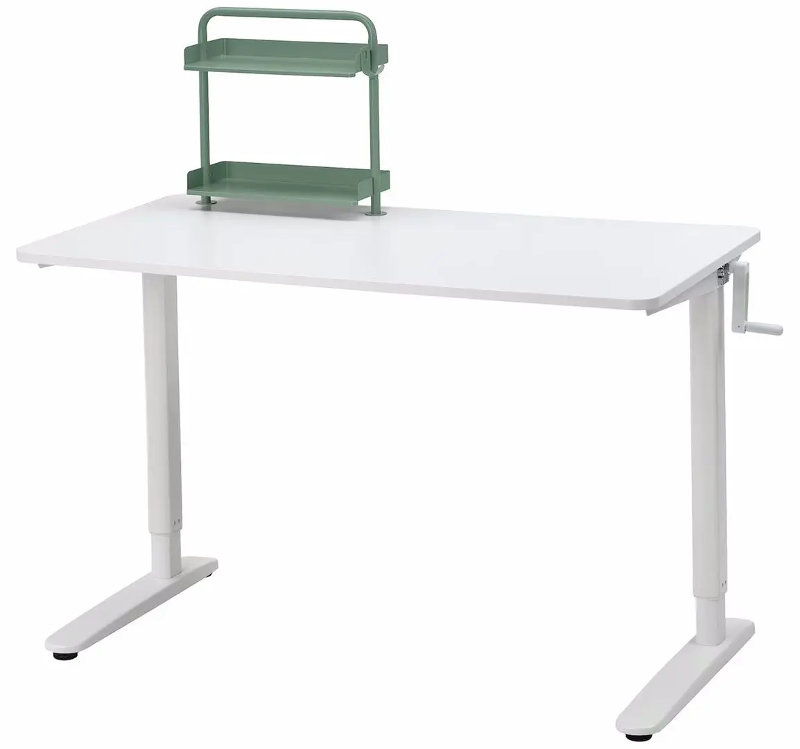 Masa de birou Ikea Relatera inaltime reglabila/raft 117x60 (Alb)