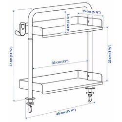 Masa de birou Ikea Relatera inaltime reglabila/raft 117x60 (Alb) Thumb