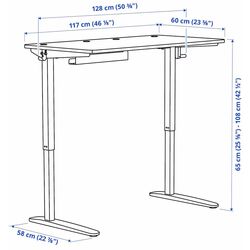 Masa de birou Ikea Relatera inaltime reglabila/raft/avizier 117x60 (Alb/Verde Deschis-Verde) Thumb
