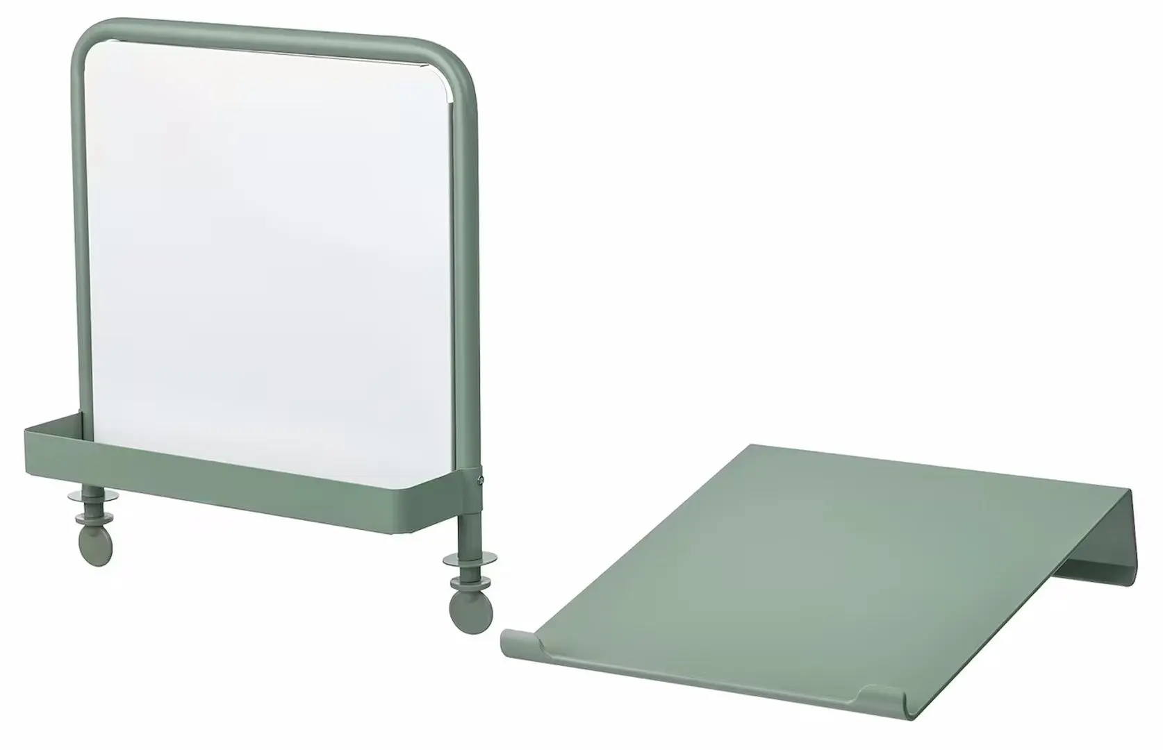 Masa de birou Ikea Relatera inaltime reglabila/raft/avizier 117x60 (Alb/Verde Deschis-Verde)