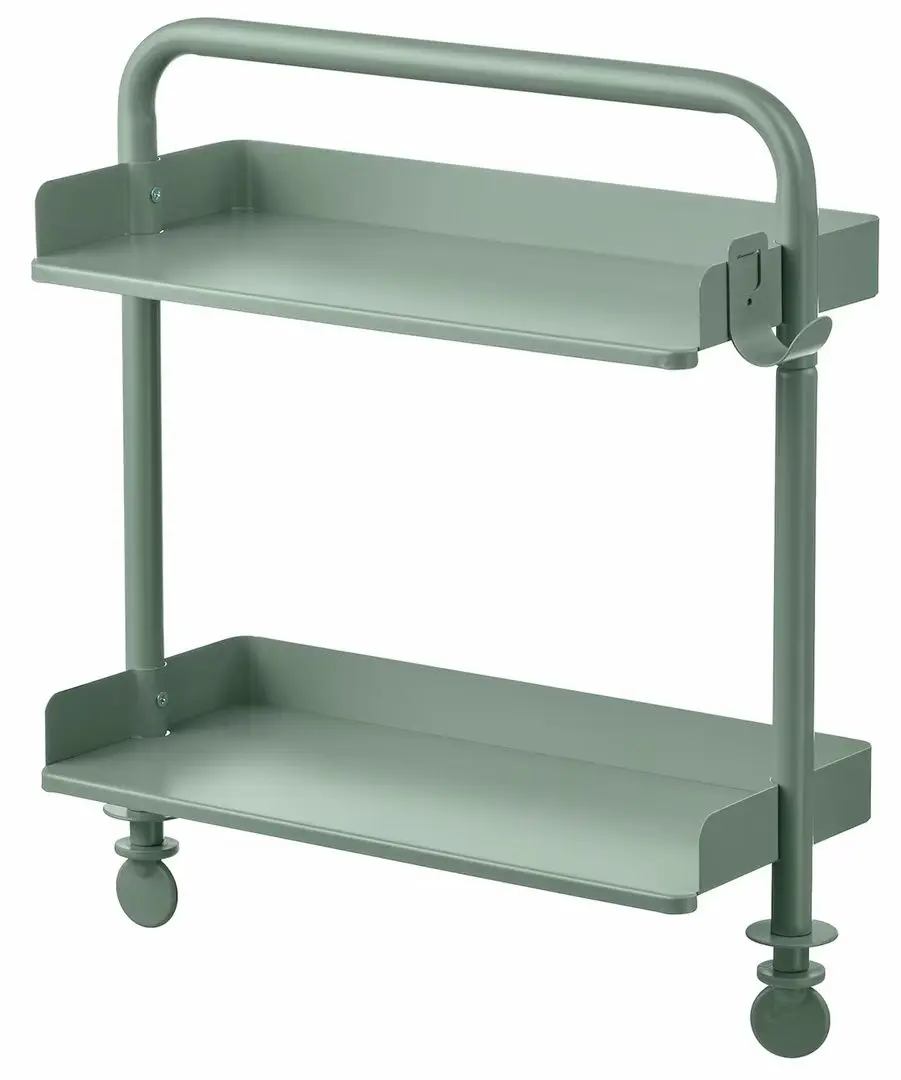 Masa de birou Ikea Relatera inaltime reglabila/raft/avizier 117x60 (Alb/Verde Deschis-Verde)