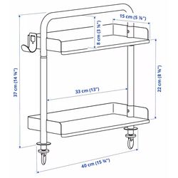 Masa de birou Ikea Relatera inaltime reglabila/raft/avizier 117x60 (Alb/Verde Deschis-Verde) Thumb