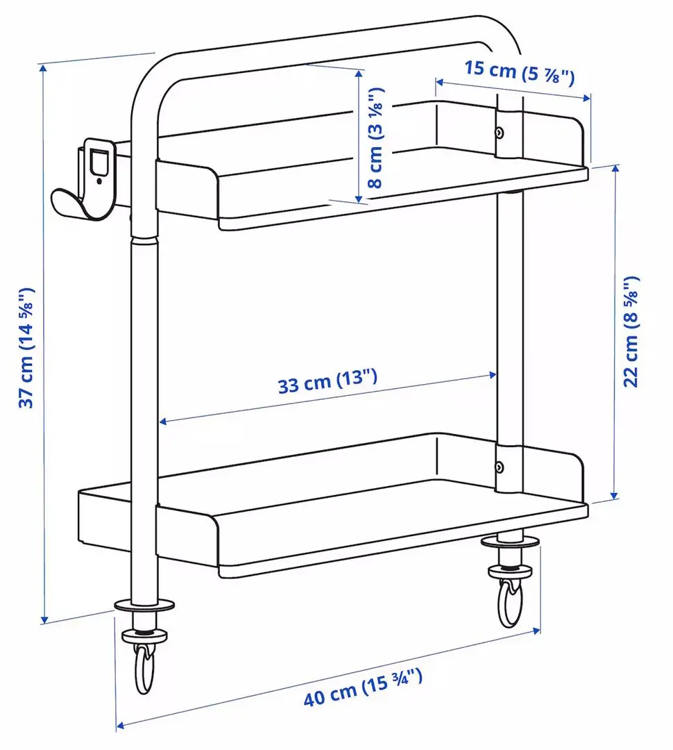 Masa de birou Ikea Relatera inaltime reglabila/raft/avizier 117x60 (Alb/Verde Deschis-Verde)