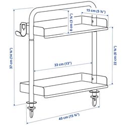 Masa de birou Ikea Relatera inaltime reglabila/etajera 90x60 (Alb/Verde deschis) Thumb