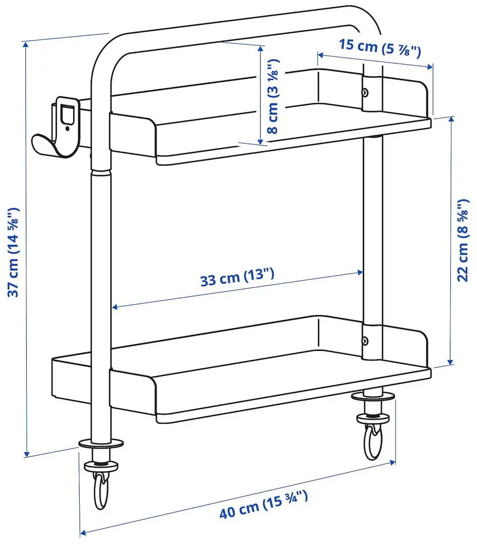 Masa de birou Ikea Relatera inaltime reglabila/etajera 90x60 (Alb/Verde deschis)