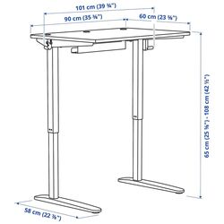 Masa de birou Ikea Relatera inaltime reglabila/etajera 90x60 (Alb/Verde deschis) Thumb