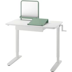 Письменный стол Ikea Relatera регулируемая высота/ящик/доска объявлений 90x60 (Белый/Светло-зеленый) Thumb