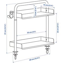 Masa de birou Ikea Relatera inaltime reglabila/sertar/etajera/suport telefon 90x60 (Alb/Verde deschis) Thumb