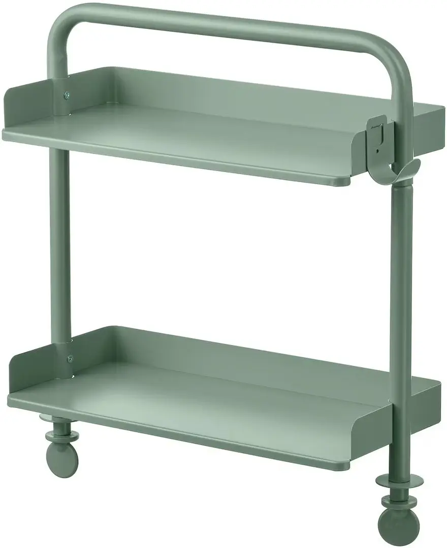 Masa de birou Ikea Relatera inaltime reglabila/sertar/etajera/suport telefon 90x60 (Alb/Verde deschis)