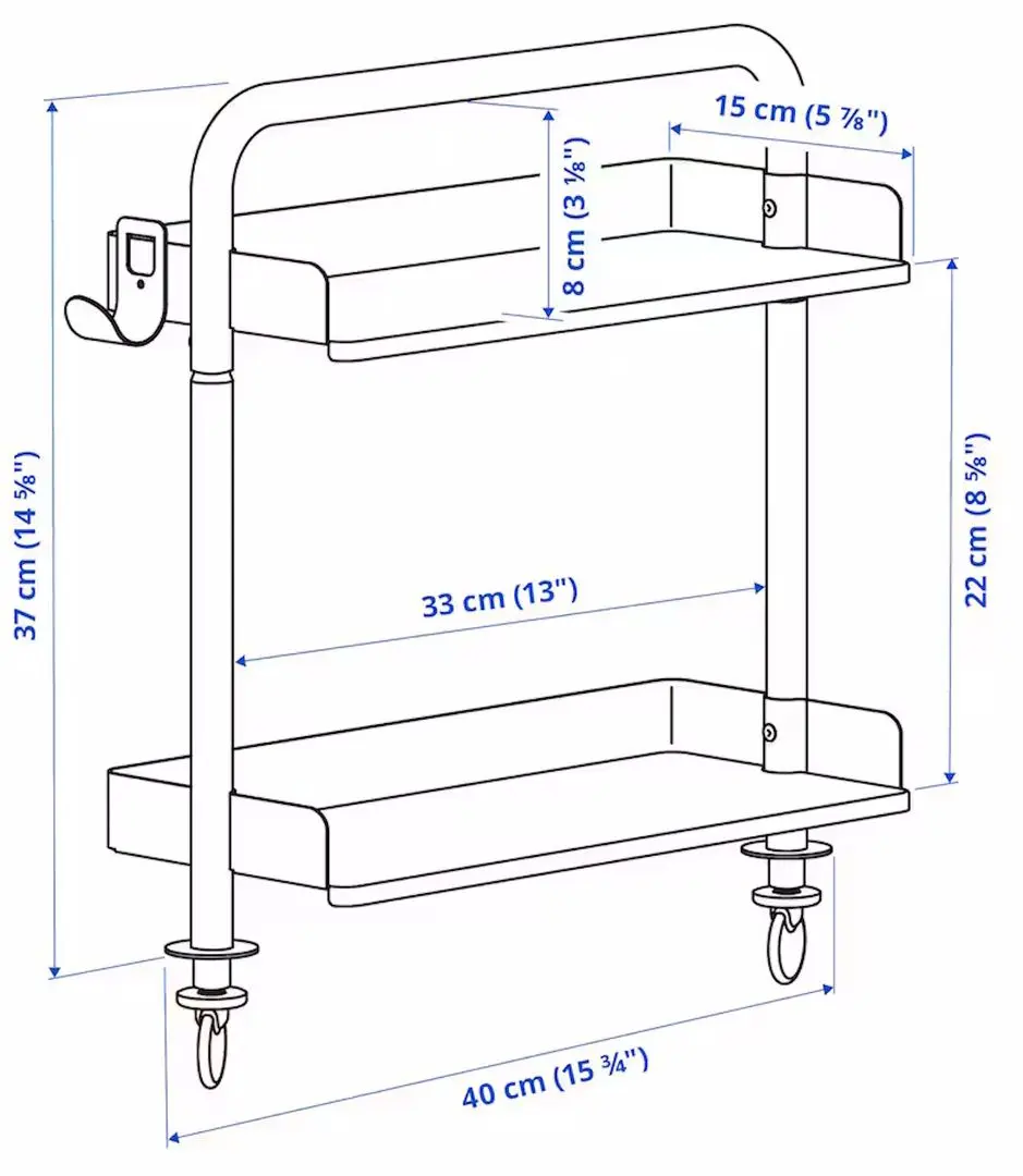 Masa de birou Ikea Relatera cu raft 117x60 (Alb)
