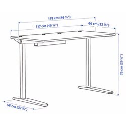 Masa de birou Ikea Relatera cu raft 117x60 (Alb) Thumb